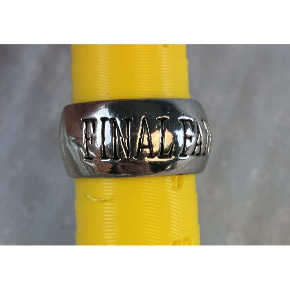 Final Fantasy VII Silver Tone Metal Engraved Ring Size 8 Cosplay